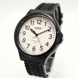 Casio Classic Men 44mm Easy Read Watch Black Silicone Strap MW-240 w New Battery